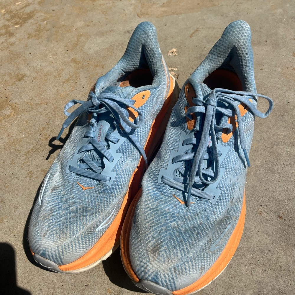Hoka Women’s Blue and Orange Running Shoes